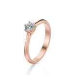 Pierścionek z diamentem różowe złoto